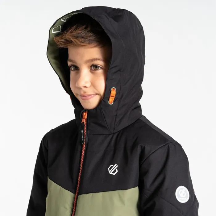 Dare 2b Jolly Puffer Jacket Black Olivine Green Kids Ski Jackets