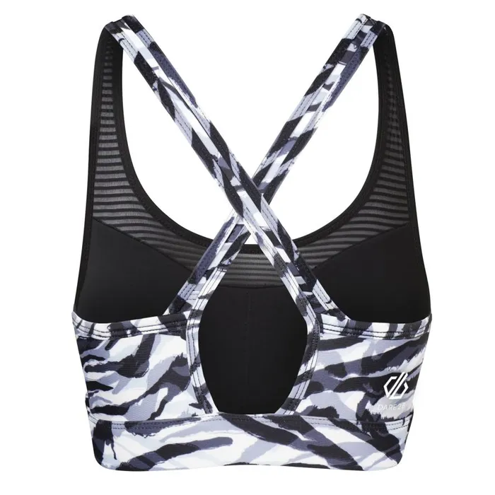 Dare 2b Mantra Recycled Sports Bra Black White Zebra Print Women Low Impact