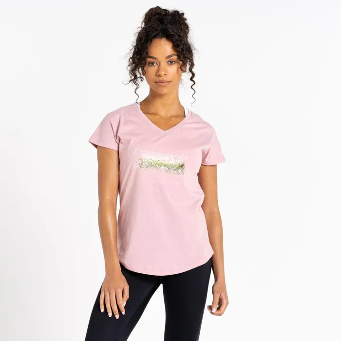 Dare 2b Moments Graphic Tee Powder Pink Women Graphic TShirts