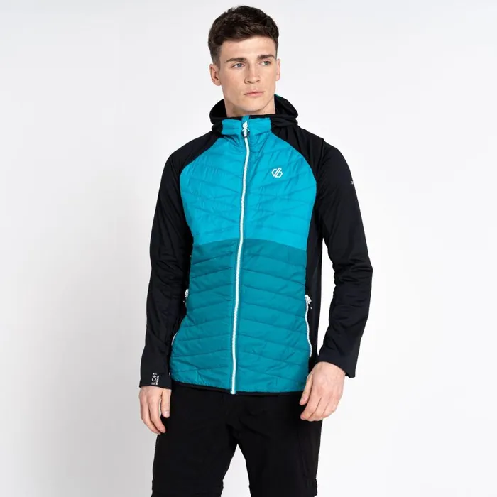 Dare 2b Mountaineer Recycled Wool Hybrid Jacket Black Fjord Blue Men Midlayers