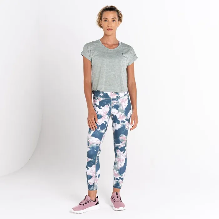 Dare 2b Refining Short Sleeved TShirt Lilypad Green Marl Women Gym Tops