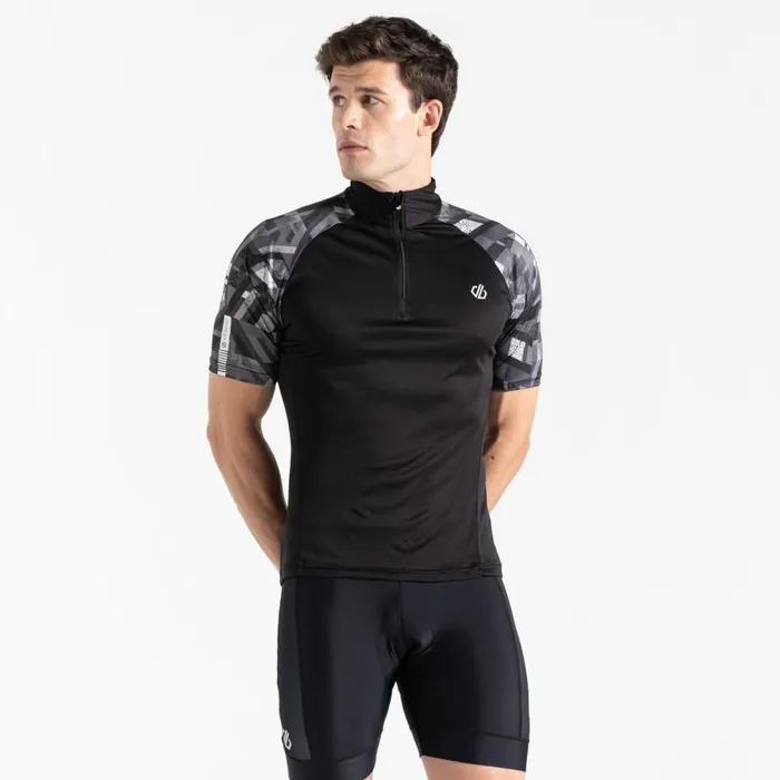 Dare 2b Riding Jersey Black Shift Print Men Gym Tops