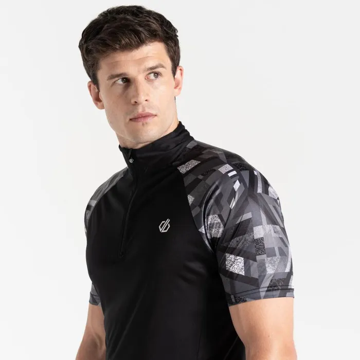 Dare 2b Riding Jersey Black Shift Print Men Gym Tops