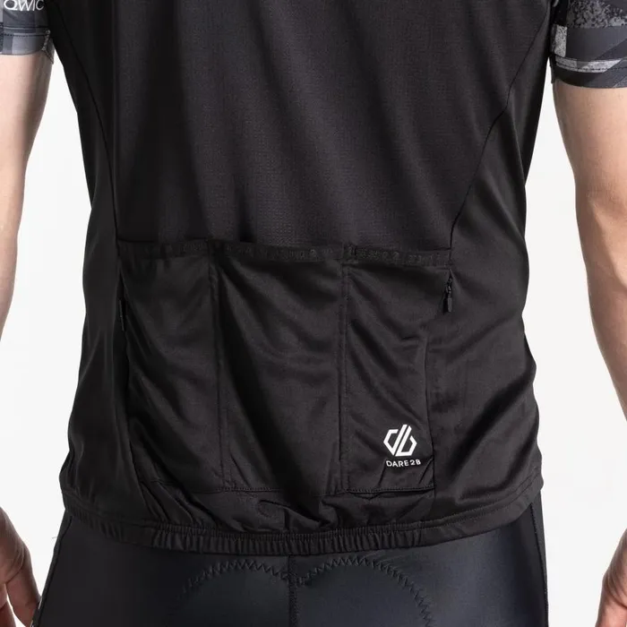 Dare 2b Riding Jersey Black Shift Print Men Gym Tops