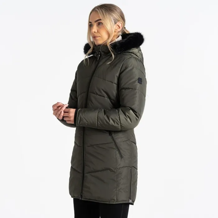 Dare 2b Striking III Mid Length Padded Jacket Green Lichen Women Insulated Jackets