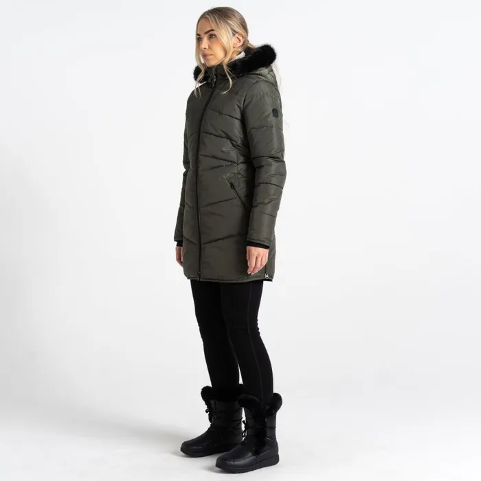 Dare 2b Striking III Mid Length Padded Jacket Green Lichen Women Insulated Jackets