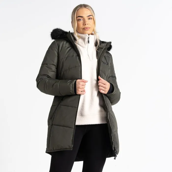 Dare 2b Striking III Mid Length Padded Jacket Green Lichen Women Insulated Jackets