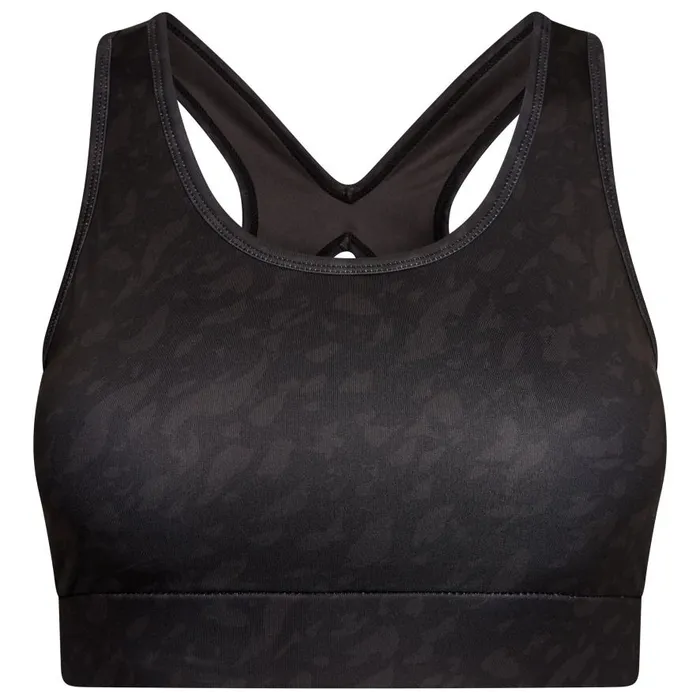 Dare 2b Swift Sports Bra Black Leaf Flow Print Women Gym Tops