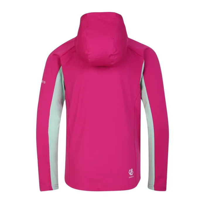 Dare 2b Thriving Hooded Core Stretch Midlayer Fuchsia Grayed Jade Kids Fleece