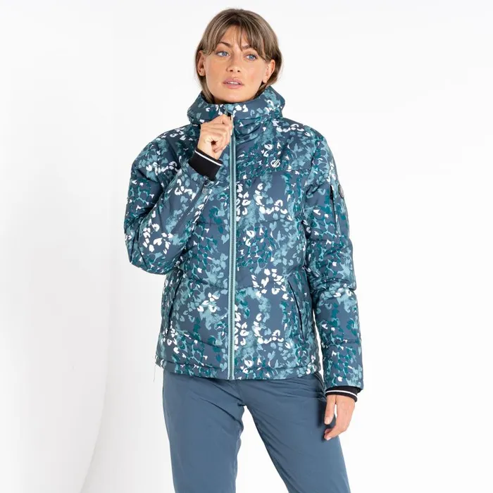 Dare 2b Verdict Recycled Ski Jacket Canton Green Animal Print Women Waterproof Jackets