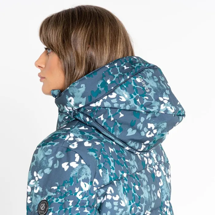 Dare 2b Verdict Recycled Ski Jacket Canton Green Animal Print Women Waterproof Jackets