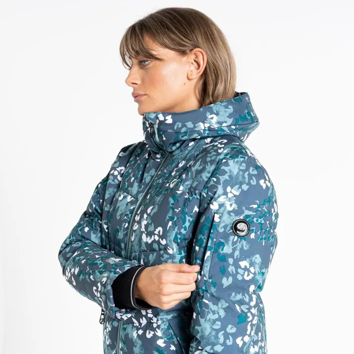 Dare 2b Verdict Recycled Ski Jacket Canton Green Animal Print Women Waterproof Jackets
