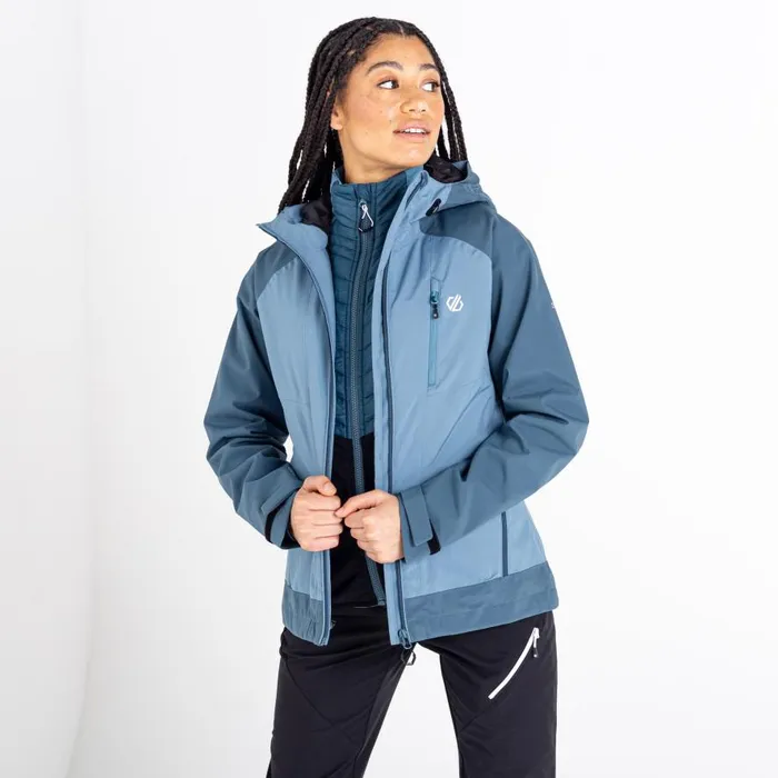 Dare 2b Veritas Era Recycled Waterproof Jacket Bluestone Orin Grey Women Waterproof Jackets