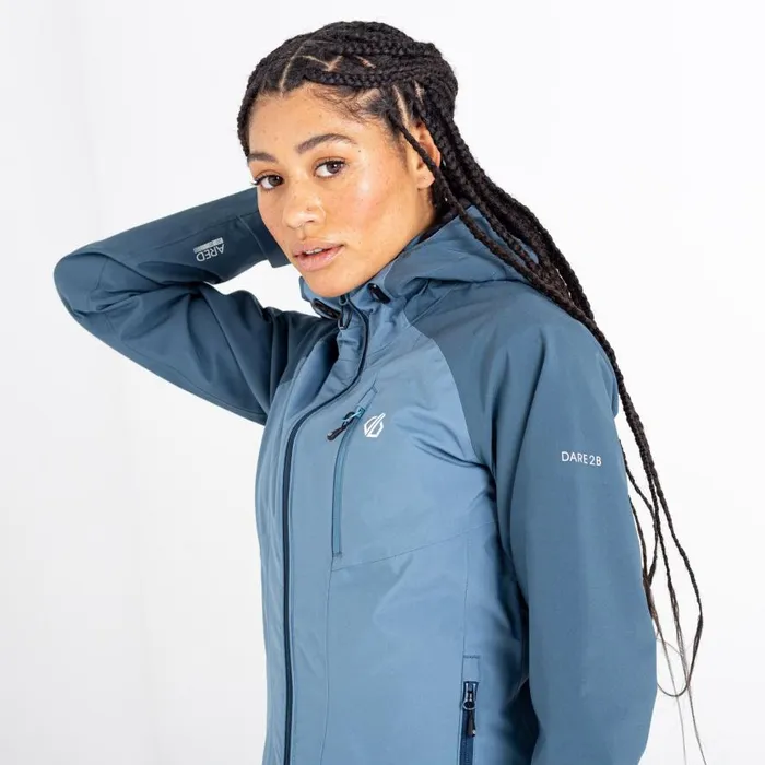 Dare 2b Veritas Era Recycled Waterproof Jacket Bluestone Orin Grey Women Waterproof Jackets