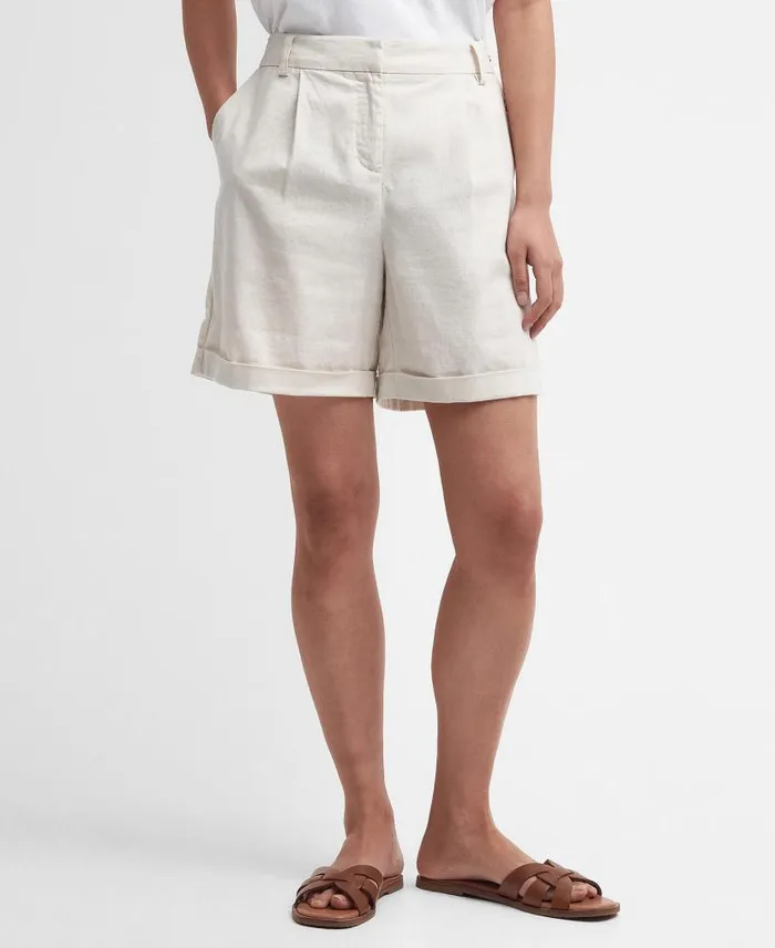 Daria Tailored Shorts French Oak Women Barbour Trousers and Shorts