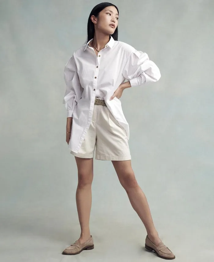 Daria Tailored Shorts French Oak Women Barbour Trousers and Shorts