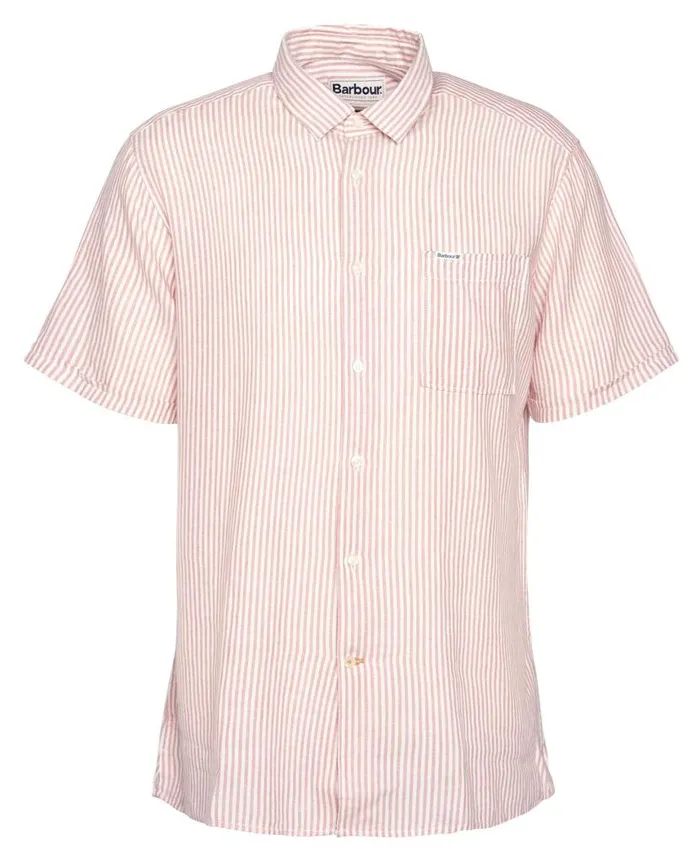Deerpark Tailored ShortSleeved Shirt Classic Navy Men Barbour Shirts