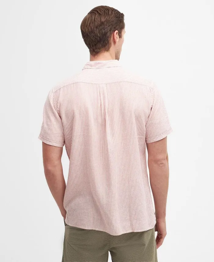 Deerpark Tailored ShortSleeved Shirt Classic Navy Men Barbour Shirts