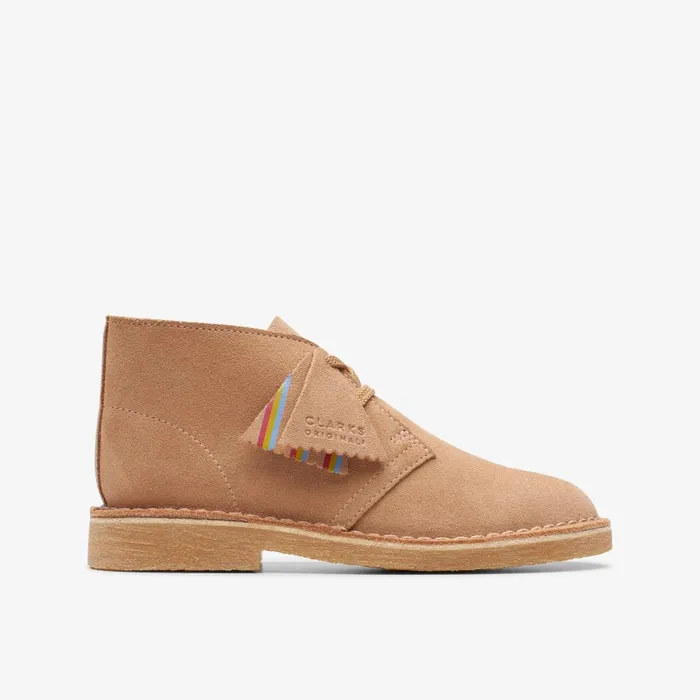 Desert Boot Older Warm Beige Suede Kids Clarks Originals