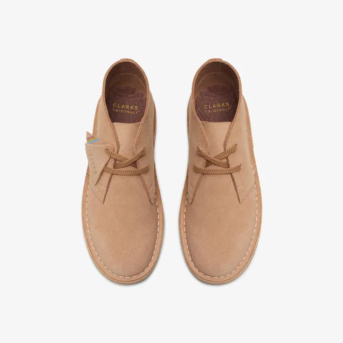 Desert Boot Older Warm Beige Suede Kids Clarks Originals