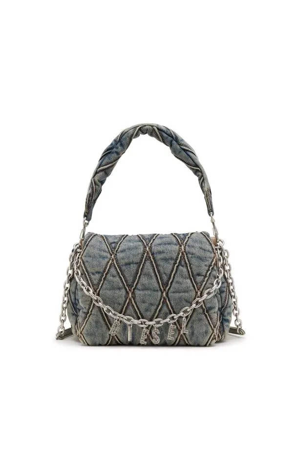 Diesel Charmd Shoulder M Medium Blue Women Shopping And Shoulder Bags