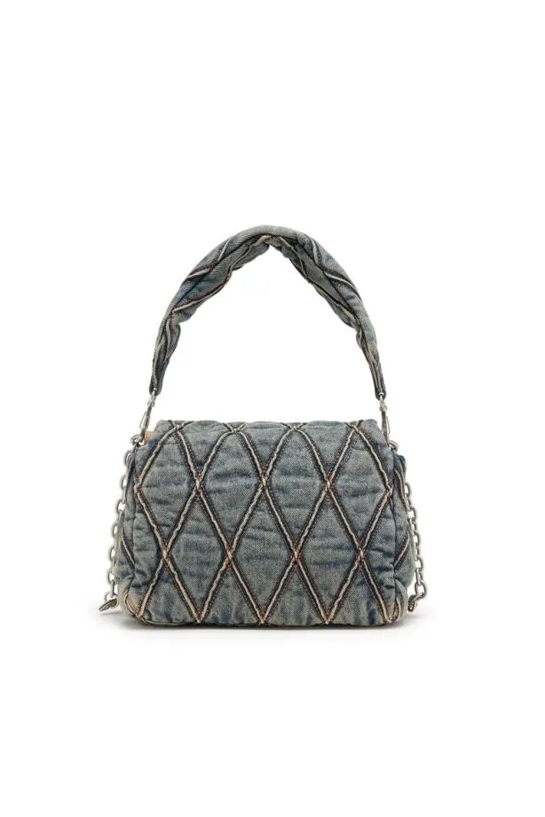 Diesel Charmd Shoulder M Medium Blue Women Shopping And Shoulder Bags