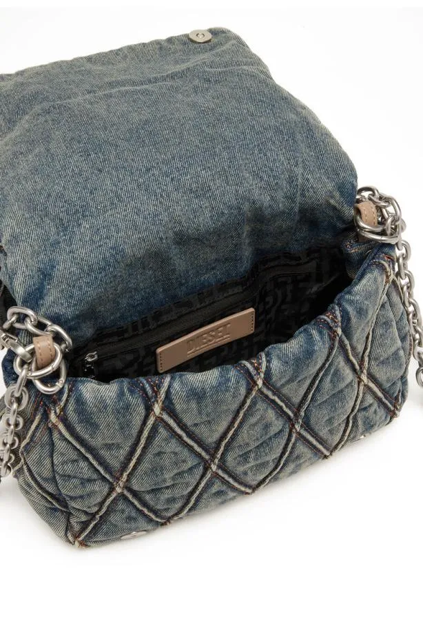 Diesel Charmd Shoulder M Medium Blue Women Shopping And Shoulder Bags