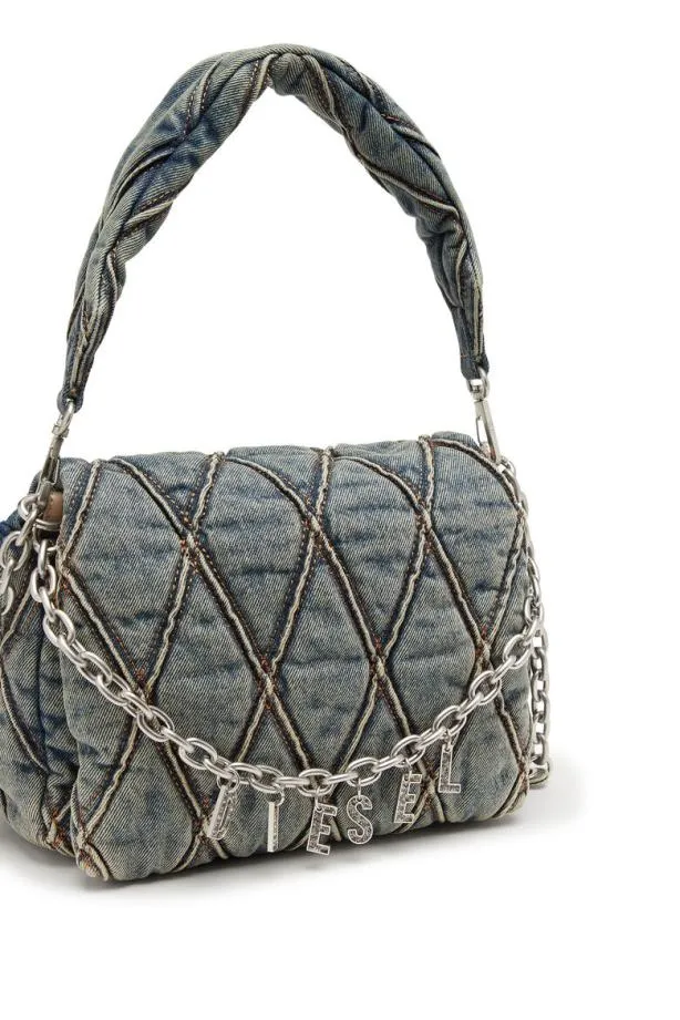 Diesel Charmd Shoulder M Medium Blue Women Shopping And Shoulder Bags