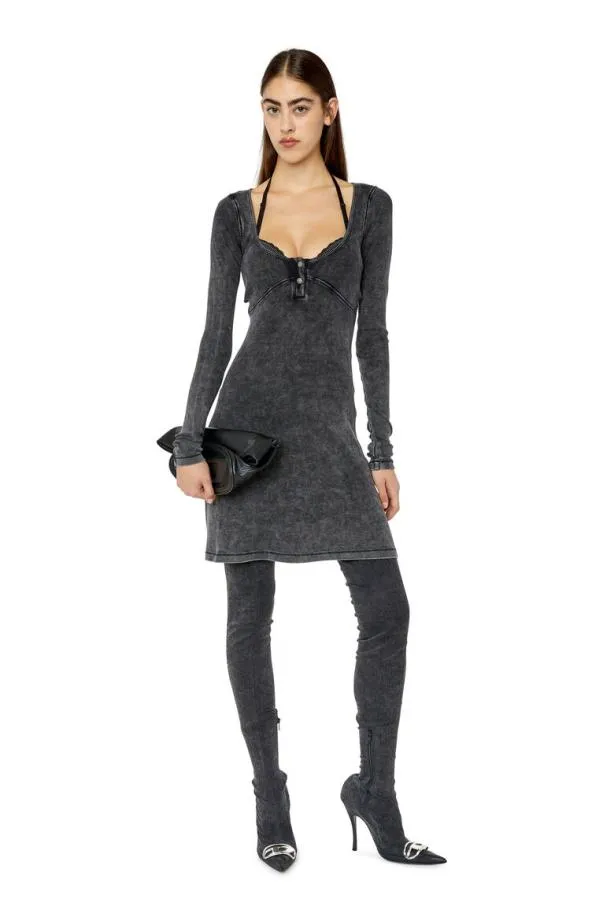 Diesel Dbranette Black Women Dresses
