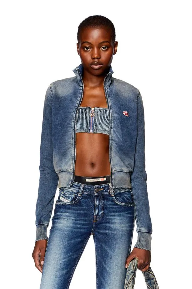 Diesel Demyne Medium Blue Women Sweatshirts and Hoodies