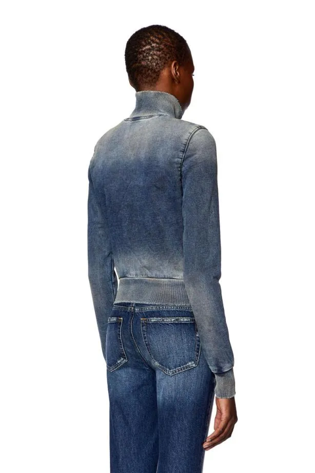 Diesel Demyne Medium Blue Women Sweatshirts and Hoodies