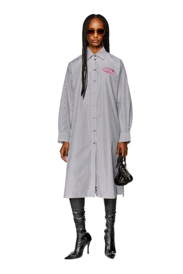 Diesel Dlunstripe Blackwhite Women Dresses