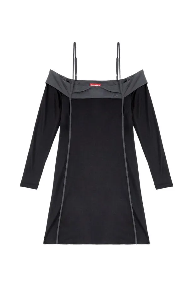 Diesel Drappy Black Women Dresses
