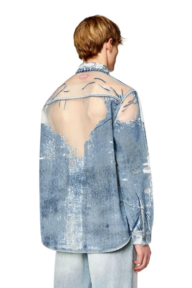 Diesel Dsimplyoverfsd Medium Blue Men Shirts