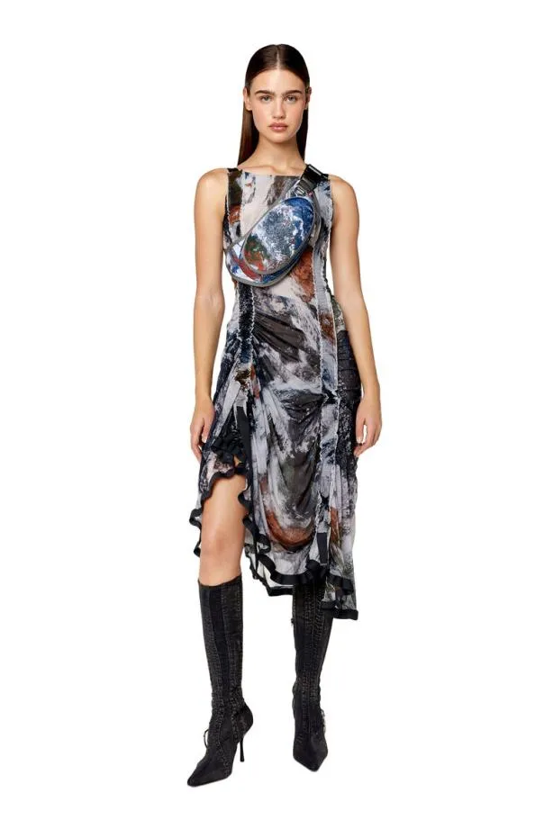 Diesel Dtyler Blackwhite Women Dresses