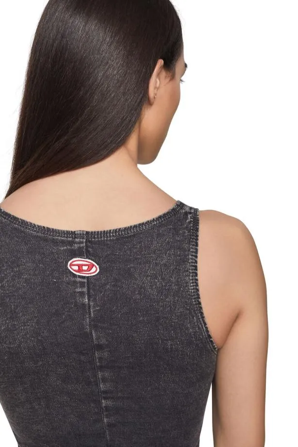 Diesel Dvenus Track Denim Tank Dress Blackdark Grey Women Dresses
