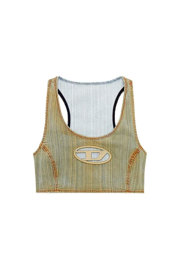 Diesel Detopfsd Bluebeige Women TShirts and Tops
