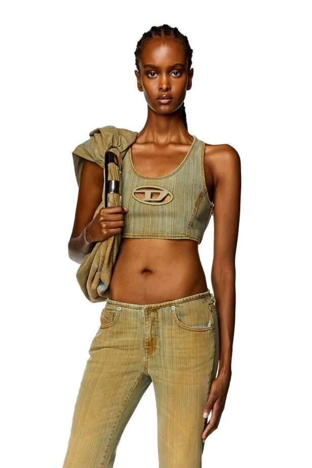 Diesel Detopfsd Bluebeige Women TShirts and Tops