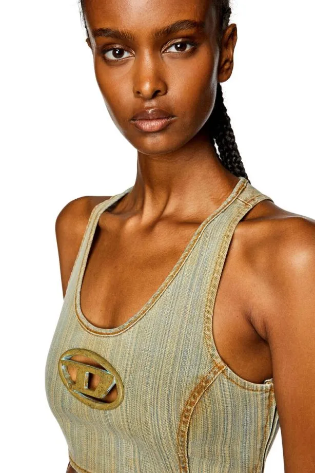 Diesel Detopfsd Bluebeige Women TShirts and Tops