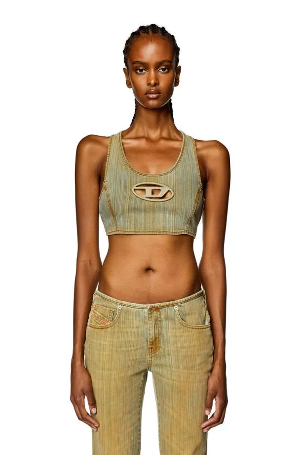 Diesel Detopfsd Bluebeige Women TShirts and Tops