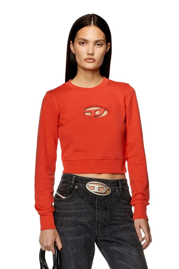 Diesel Fslimmyod Red Women Sweatshirts and Hoodies