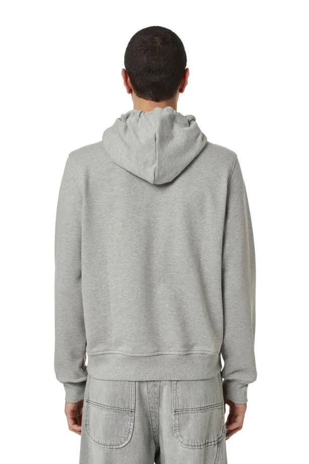 Diesel Sginnhooddiv Grey Men Sweatshirts and Hoodies
