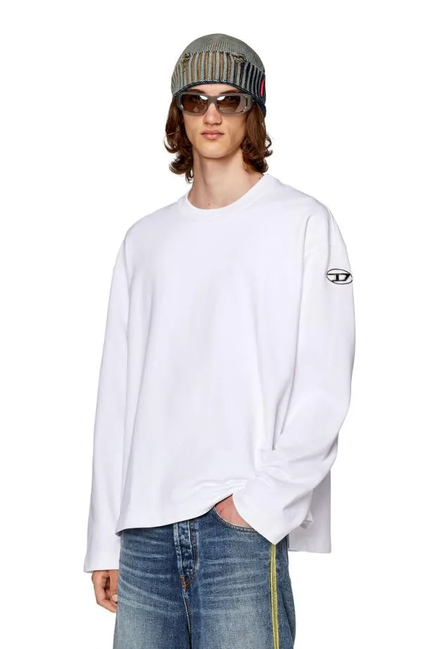 Diesel Smacsisod White Men Sweatshirts and Hoodies