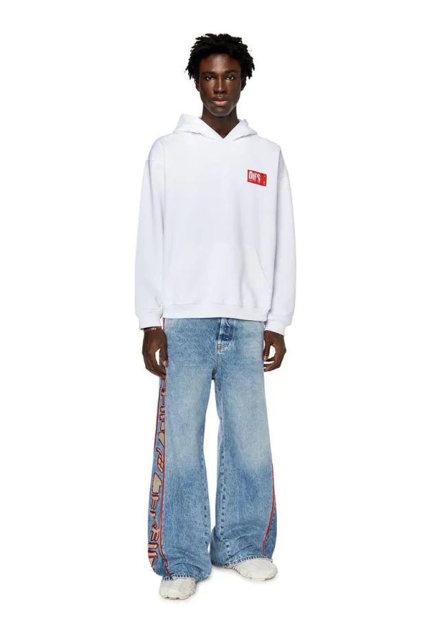 Diesel Snlabelhood White Men Sweatshirts and Hoodies
