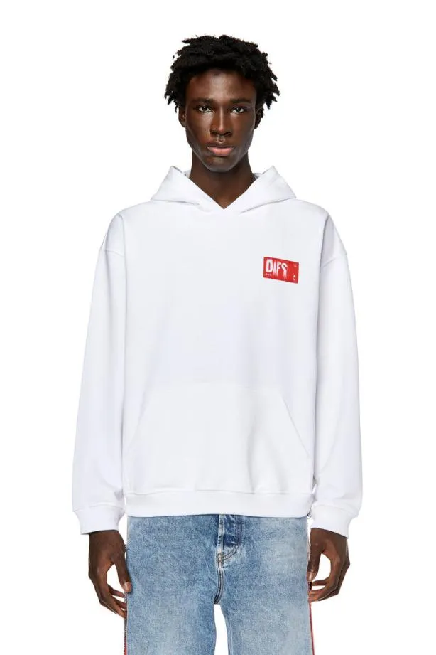 Diesel Snlabelhood White Men Sweatshirts and Hoodies