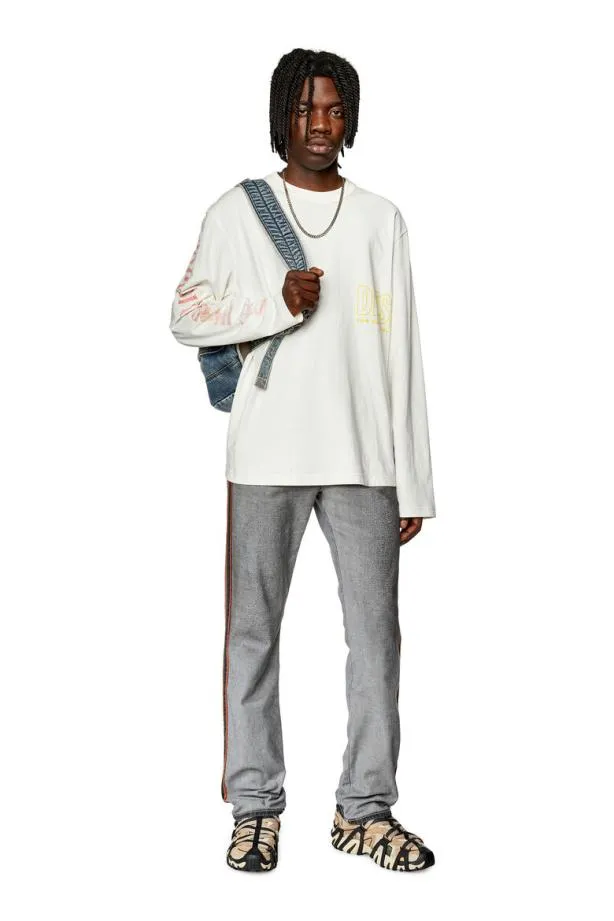 Diesel Tcranelsl5 White Men TShirts and Polos