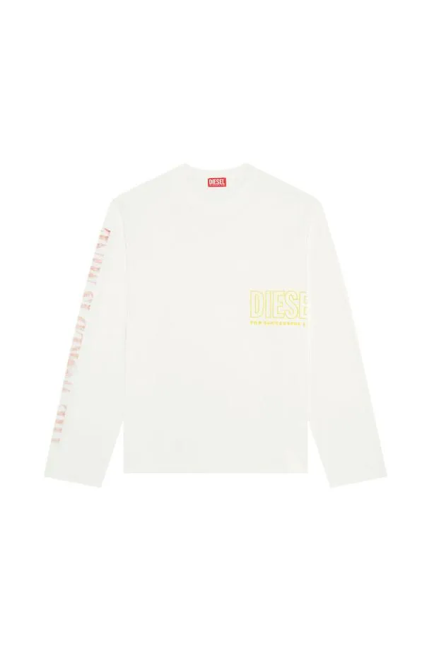 Diesel Tcranelsl5 White Men TShirts and Polos