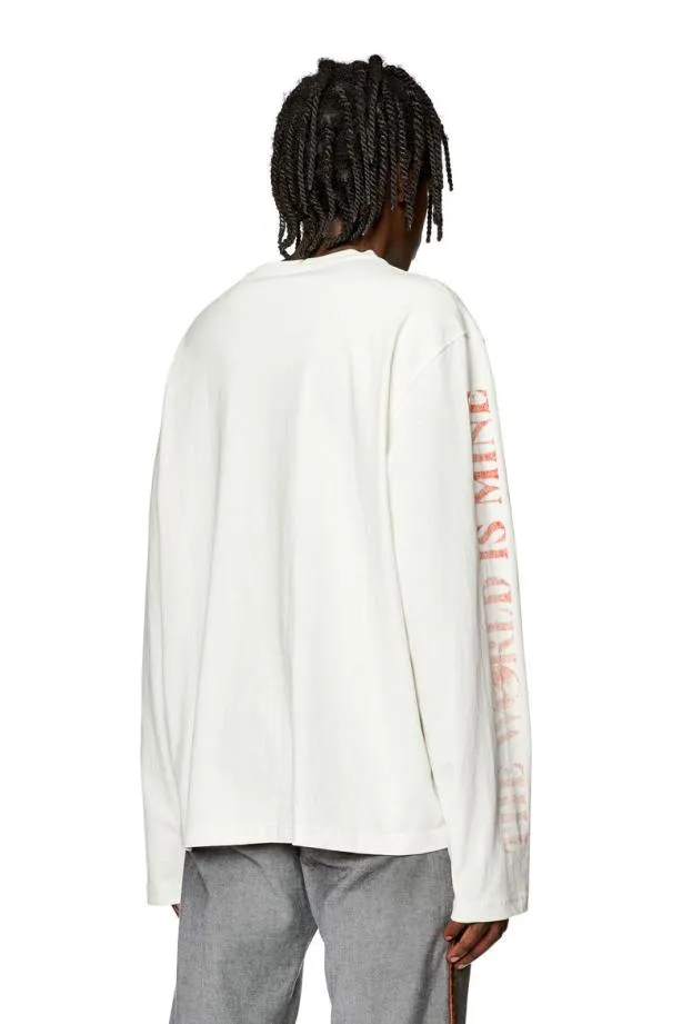 Diesel Tcranelsl5 White Men TShirts and Polos