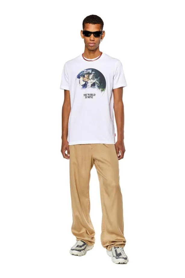 Diesel Tdiegorl4 White Men TShirts and Polos