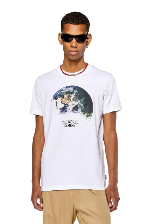 Diesel Tdiegorl4 White Men TShirts and Polos